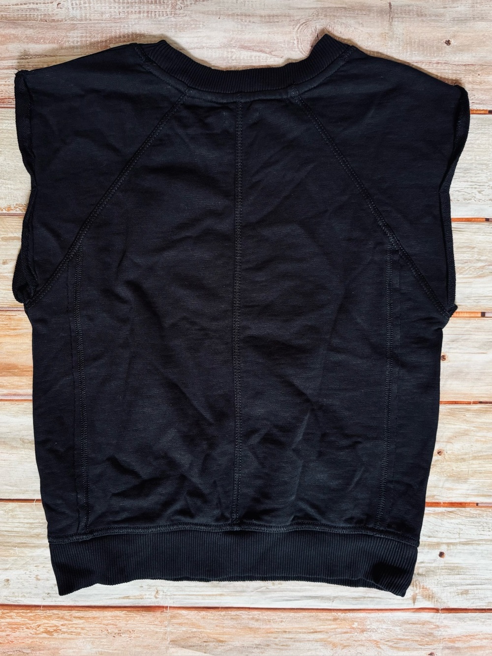 ANTHROPOLOGIE PILCRO Black Pullover Muscle Sweatshirt Top Sz XS "Endless Heart" - Picture 10 of 12